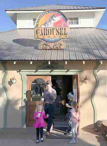 People at Kit Carson County Carousel Museum entrance