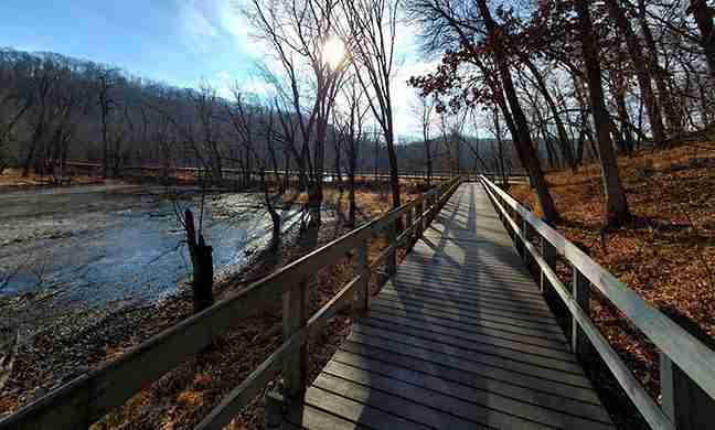 Hiking at Effigy Mounds, Allamakee County