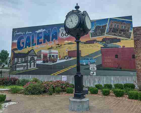 Galena sign on Route 66 in Kansas