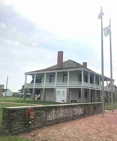 Fort Scott NHS with flags