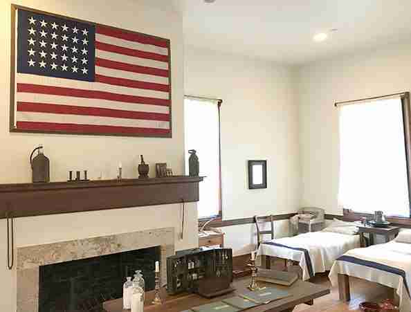 The 30-star flag in the barracks