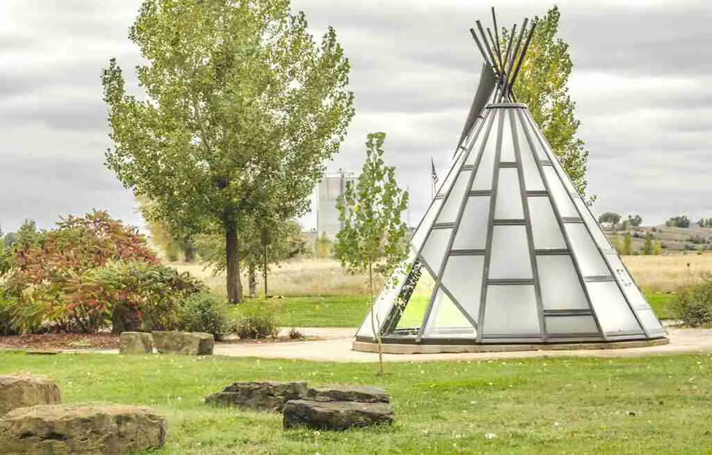 The glass tipi at Pompeys Pillar National Monument Montana