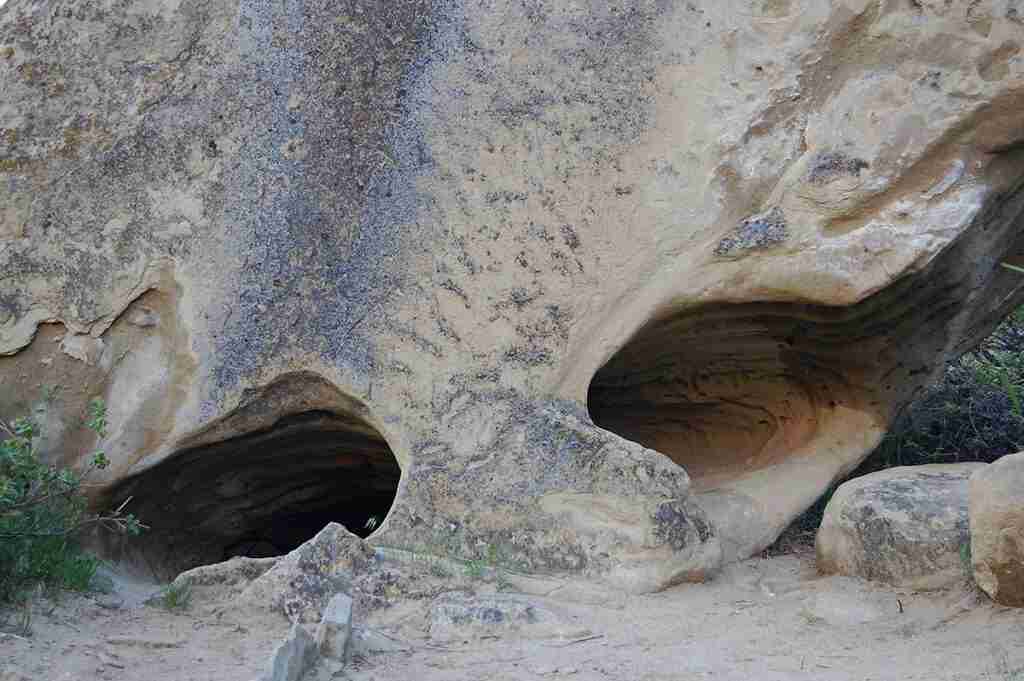 Eyes in the rock at Pictograph Cave State Park Billings Montana